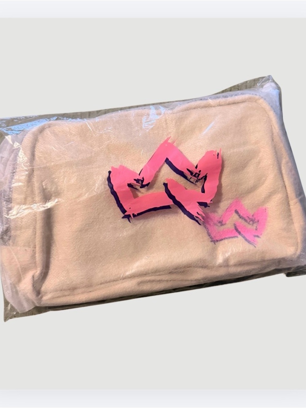 Soft Pink Graphic Mini Cosmetic Bag - Women's Mini Bag